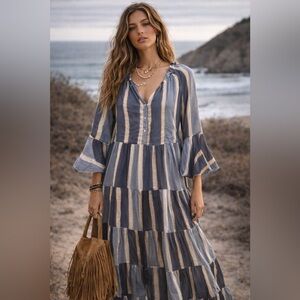 🌺 Holiday Jada Boho Tiered Maxi Dress